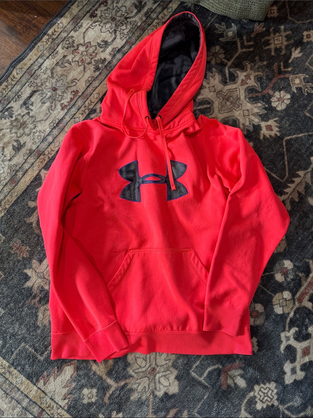 Under Armour Pink Pullover Hoodie with Black Logo